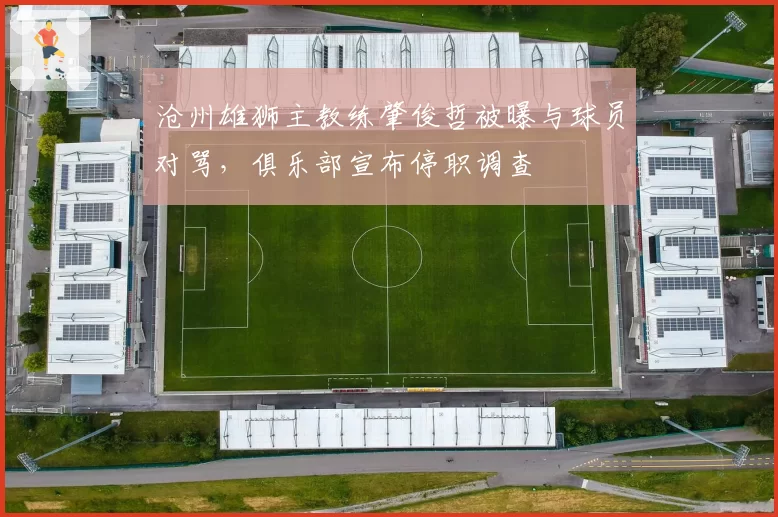 沧州雄狮主教练肇俊哲被曝与球员对骂，俱乐部宣布停职调查